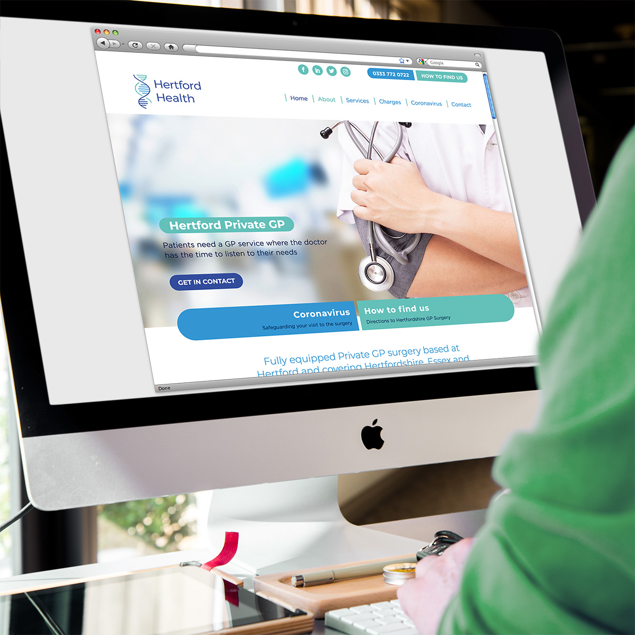 Doctor website design and development desktop